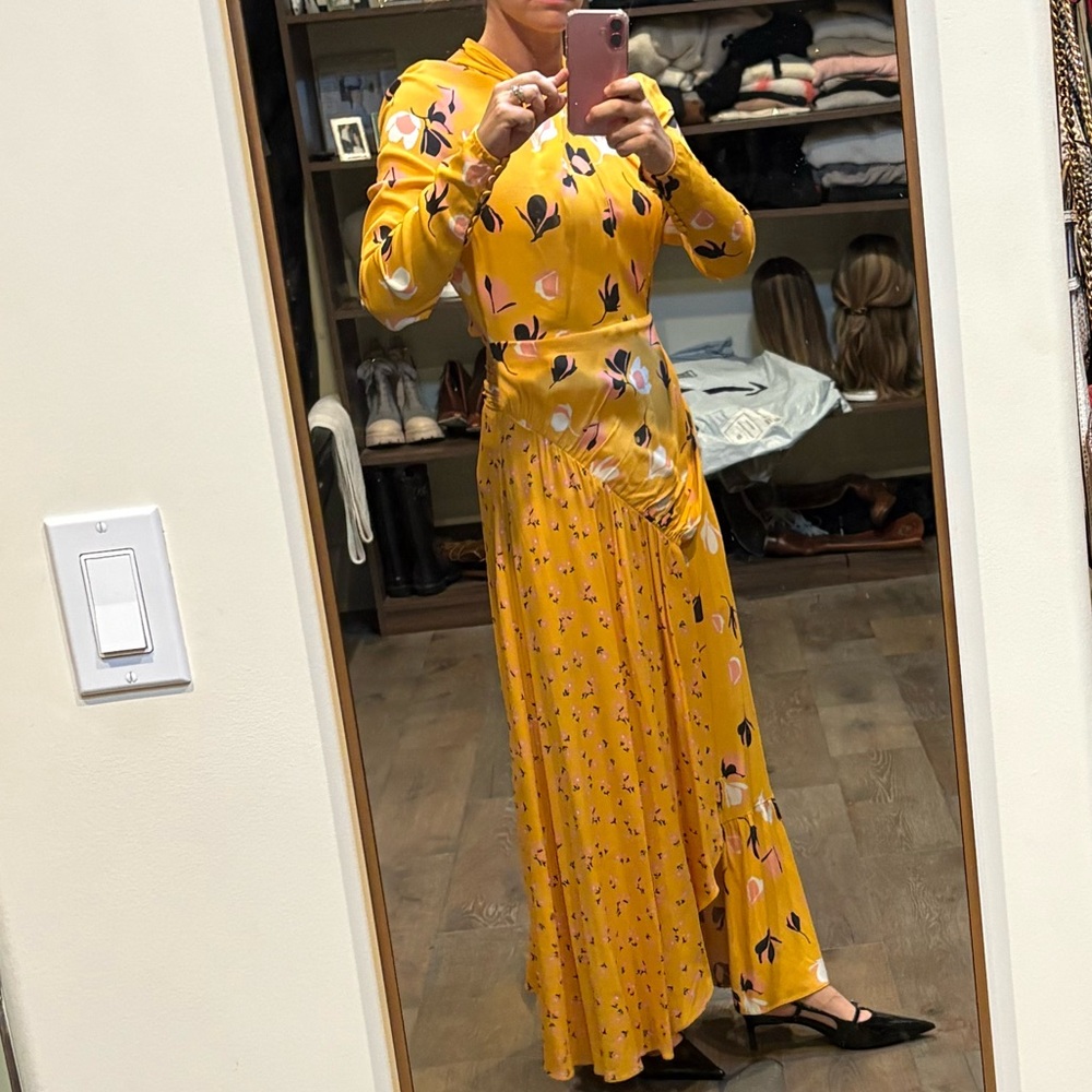Self portrait Floral Yellow Maxi Dress